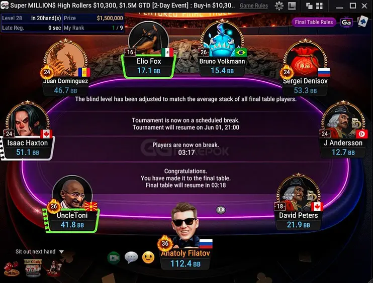 Финалка 51 Super MILLIONS $1,5M GTD