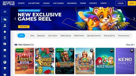 Sportsbetting Sportsbook Casino Page