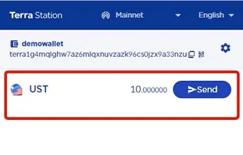 Terra Wallet поступление денег на счет