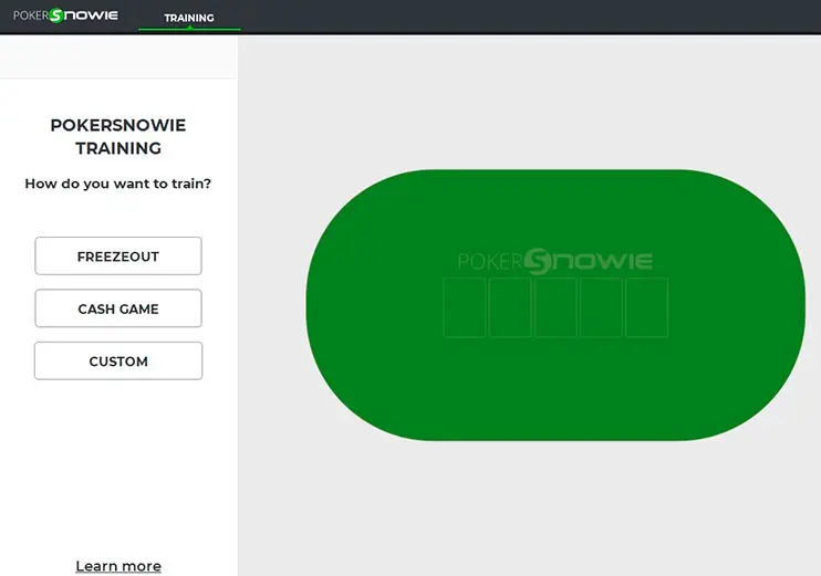 Режим тренировки Pokersnowie
