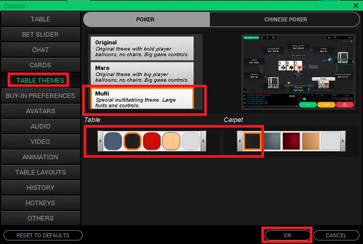 Pokerdom Layout настройка темы