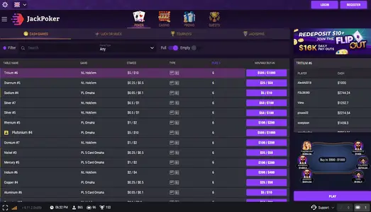 Jack Poker Main Lobby En