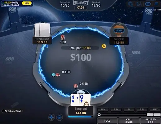 888poker New Blast Table