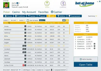 Bet at Home Poker Lobby En