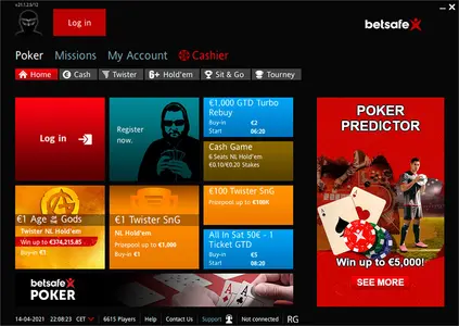 Betsafe Poker Main Lobby En
