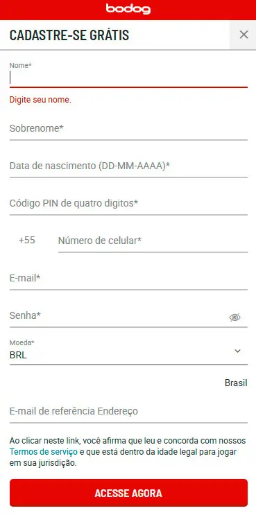 Formulario De Inscrcao