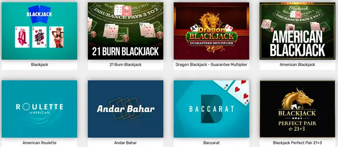Bovasa Casino Table Games