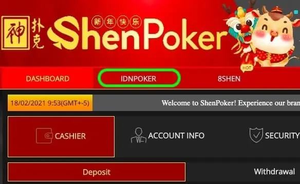 Ingreso a IDNPoker en ShenPoker