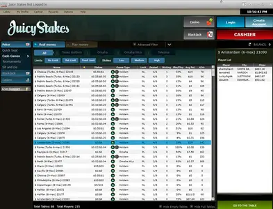 Juicy Stakes Poker Main Lobby En