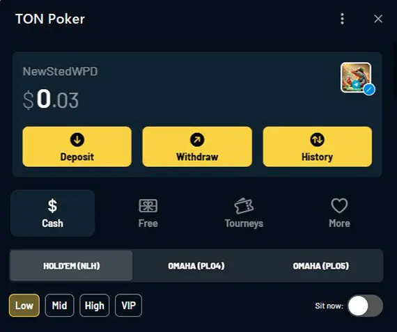 Ton Poker лобби