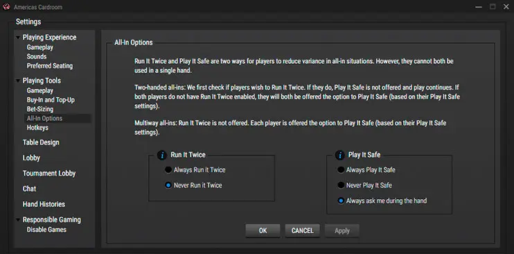 Play It Safe All-in insurance WPN