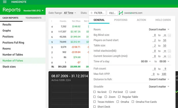 Отчеты и фильтры H2N