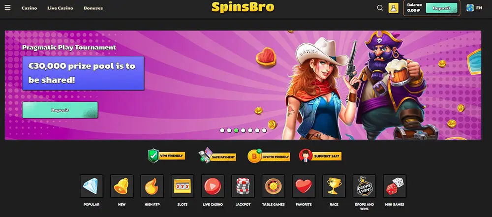 SpinsBro Casino games