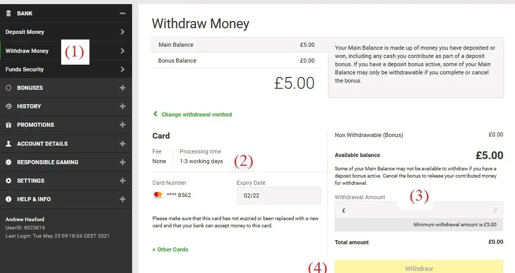 Unibet Withdrawal Site