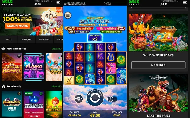 Wild Casino mobile App