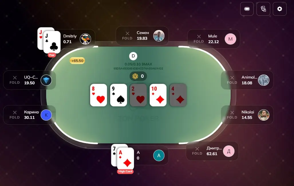 техасский холдем в Ton Poker 