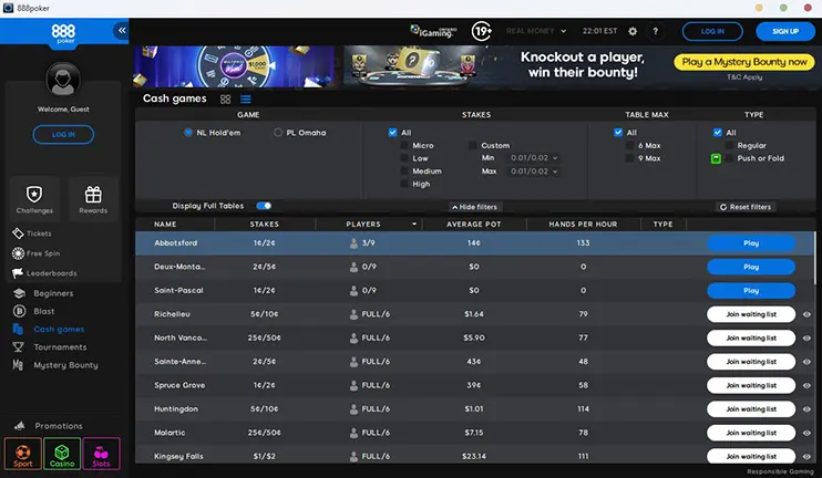 888poker Ontario Client