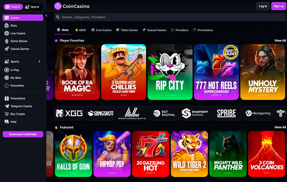 Coin Casino User Experience and Design