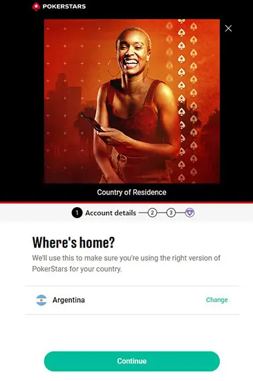 PokerStars registration form