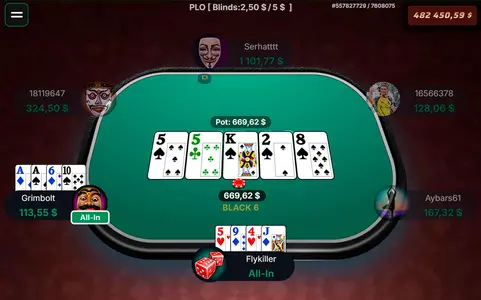 4 N Poker 6 Max Omaha Table