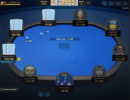 888poker New Table