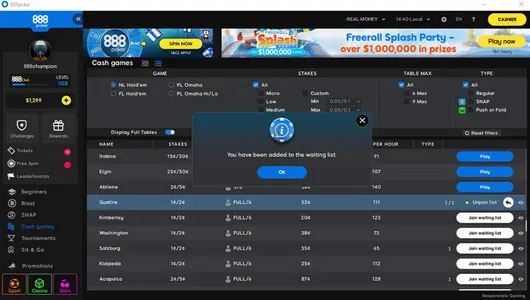 888poker Ontario Waiting List