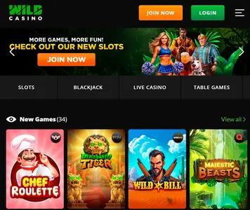 Wild Casino Main Page Site
