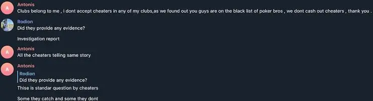 First chat with poker scammer Antonis Karis