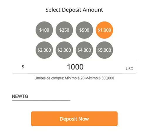 Introduzca el código de bono Tigergaming Newtg