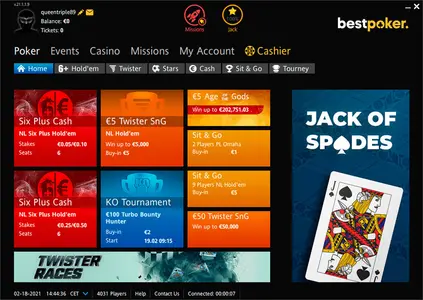 Bestpoker Main Lobby En