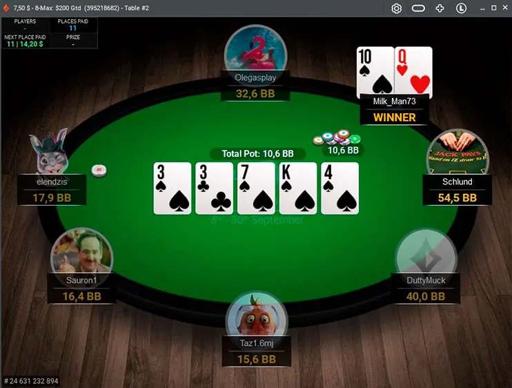 Optibet Poker 8 Max стол