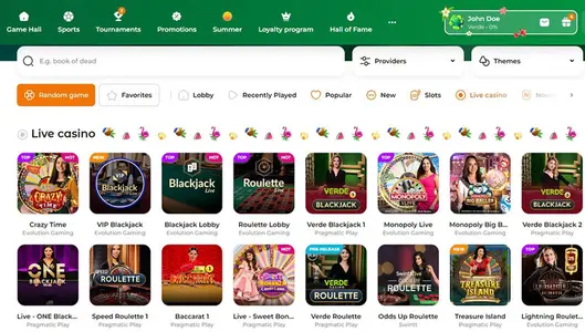 Verde Casino Table Games