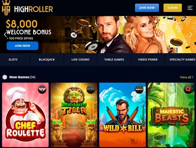 High Roller Casino Main Page Site