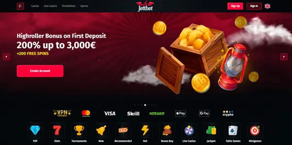 Jettbet Casino Main Page Site