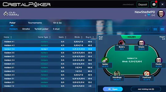 Cristal Poker Main Lobby Ru