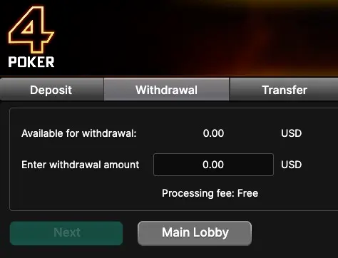 4Poker funds withdrawal