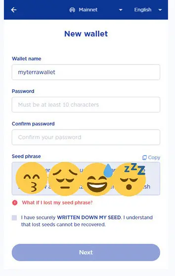 Terra Wallet регистрация