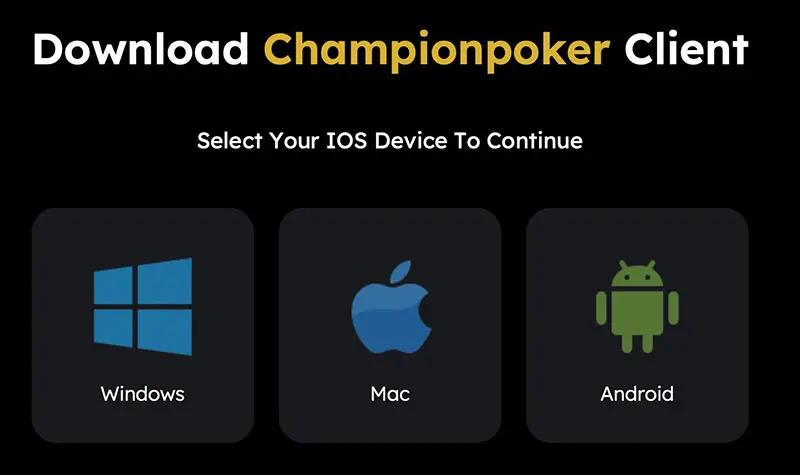 Download Champion Poker Client for Mac Os