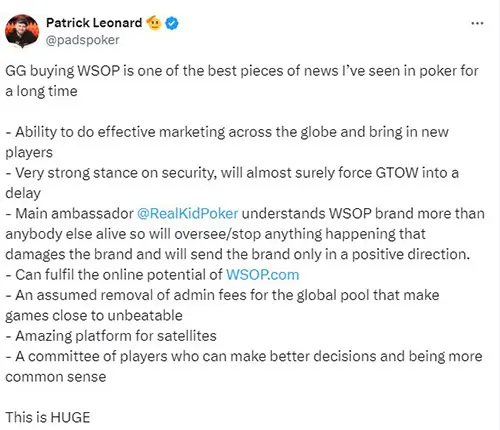 Patrick Leonard Adout Deal Caesars and  Nsus