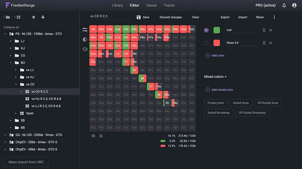 Free Bet Range Editor