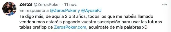 Zeros Poker tablas preflop