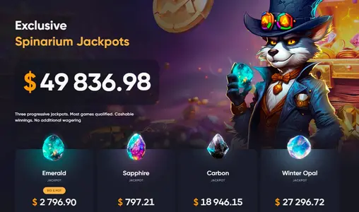Spinarium Casino Exclusive Jackpots