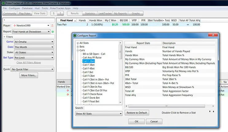 Poker Tracker 4 Configure Report