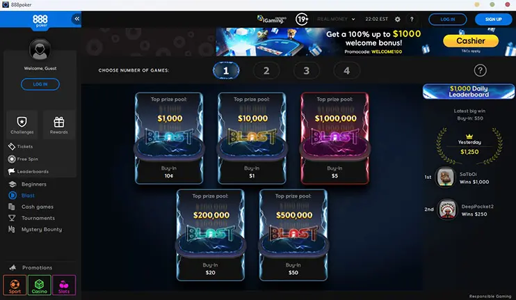 888poker Ontario Blast